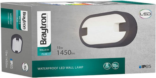 Braytron Стенни Костенурка Външни LED IP65 15W 21.5x12.5x5.9см
