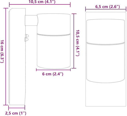 vidaXL Wandmontierte Außenleuchte IP44