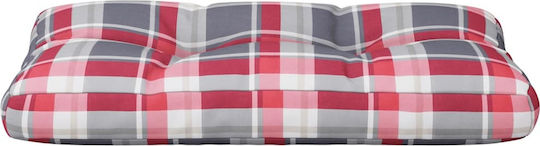 Vidaxl Pernă pentru Palet Roșu în Carouri 70 x 40 x 12 cm Material Roșu