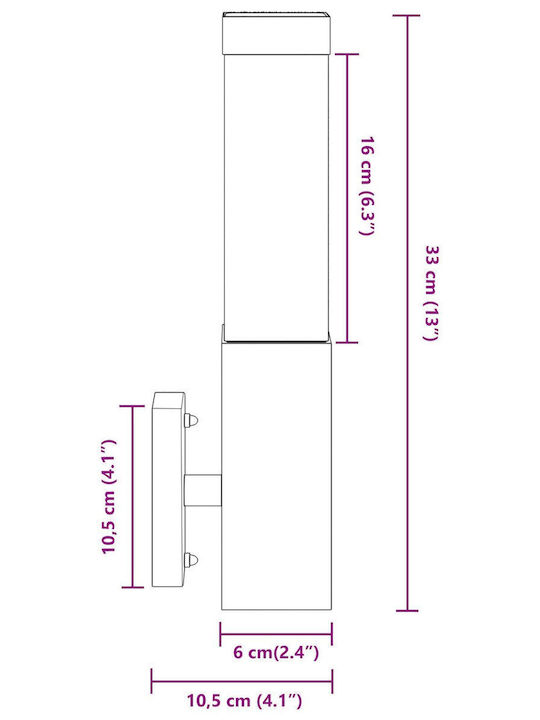 vidaXL Wall-Mounted Outdoor Light LED IP44 with Warm White Light