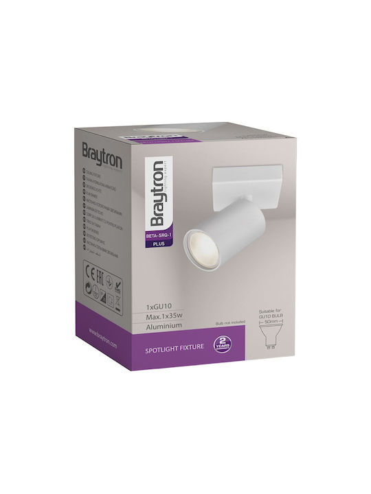 Braytron Single Spot with Socket GU10 in White Color