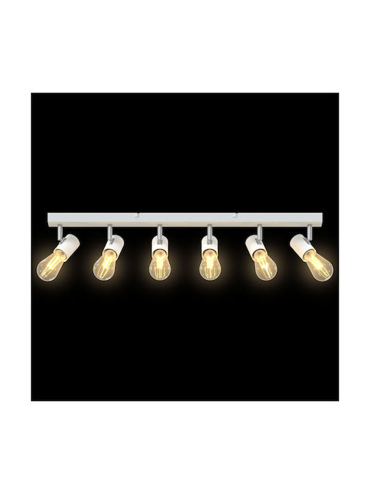 vidaXL Spot with 6 Lights and with Socket E27 in White Color
