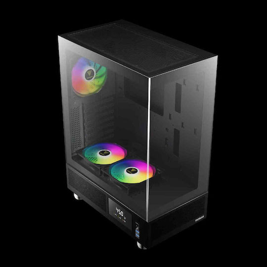 Gamdias Atlas E1 Gaming Midi Tower Κουτί Υπολογιστή με Πλαϊνό Παράθυρο Μαύρο