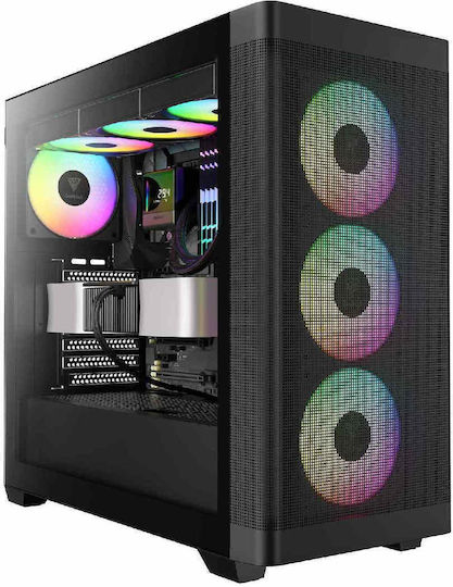 Gamdias Athena M3 Gaming Midi Tower Κουτί Υπολογιστή με Πλαϊνό Παράθυρο και ARGB Φωτισμό Μαύρο