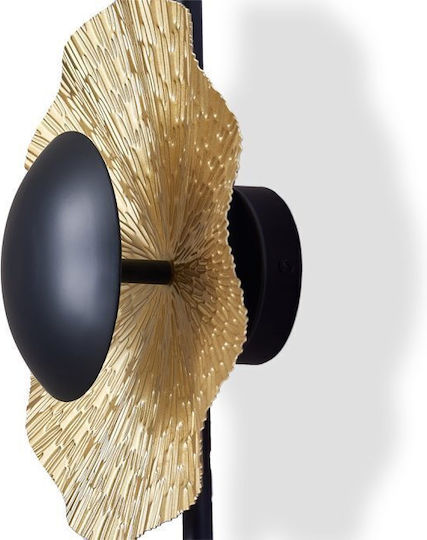 Luma Modern Lamp Wall with Integrated LED and Warm White Light Black-Gold 45cm
