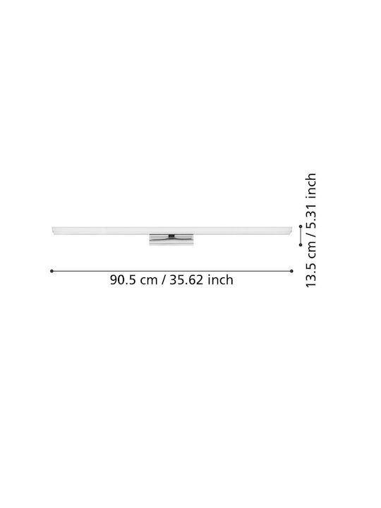 Eglo Tabiano-C Lamp Bathroom LED Silver 90.5x7x7cm Eglo Tabiano-C Lamp Bathroom LED Silver 90.5x7x7cm