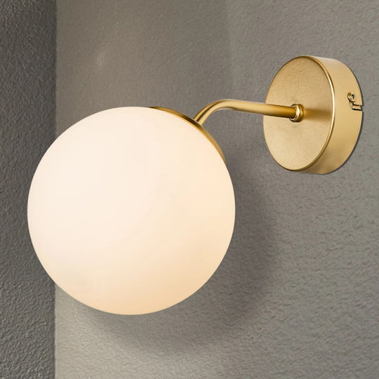 GloboStar Dalph Vintage Lumină de Perete cu Soclu E27 Auriu 18x22.5cm