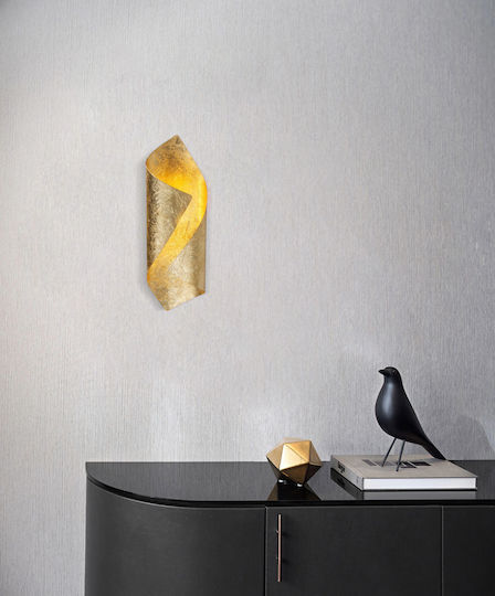 Sun Light Modern Lamp Wall with Integrated LED and Warm White Light Gold 90x10x31cm