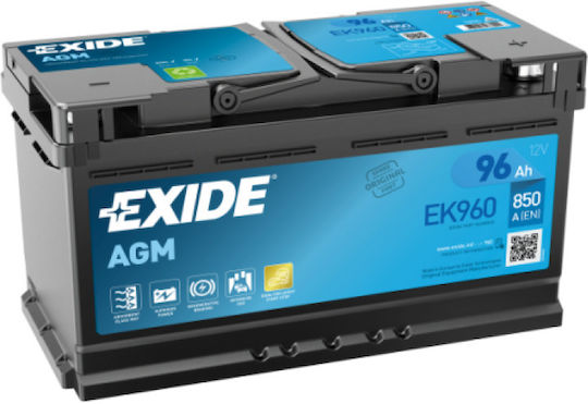 Exide Baterie Auto cu Capacitate 96Ah și CCA 850A Pornire/Oprire