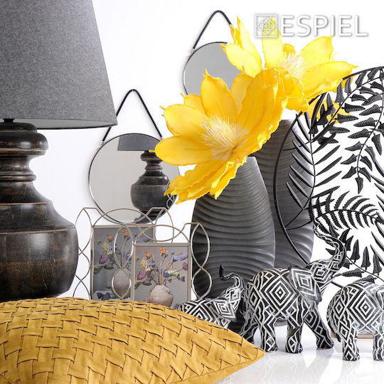 Espiel Decorative Leaf Black Leaves made of Metallic Black 51x9.5x51cm 1pcs