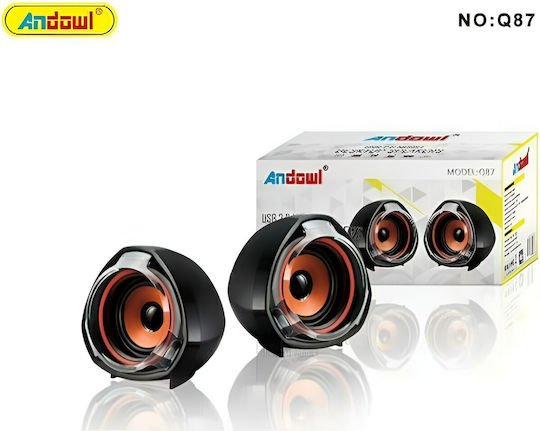 Andowl Q87 Ηχεία Υπολογιστή 2.0 Μαύρα