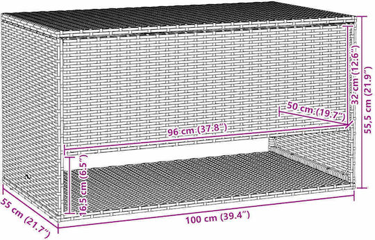 vidaXL Waterproof Bench Cushion for Garden Bench Black 55.5x100cm