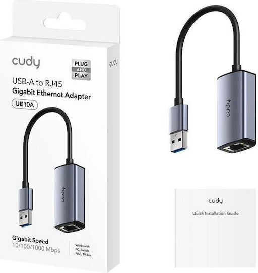 Cudy UE10A USB Network Adapter with Wired Ethernet Connection
