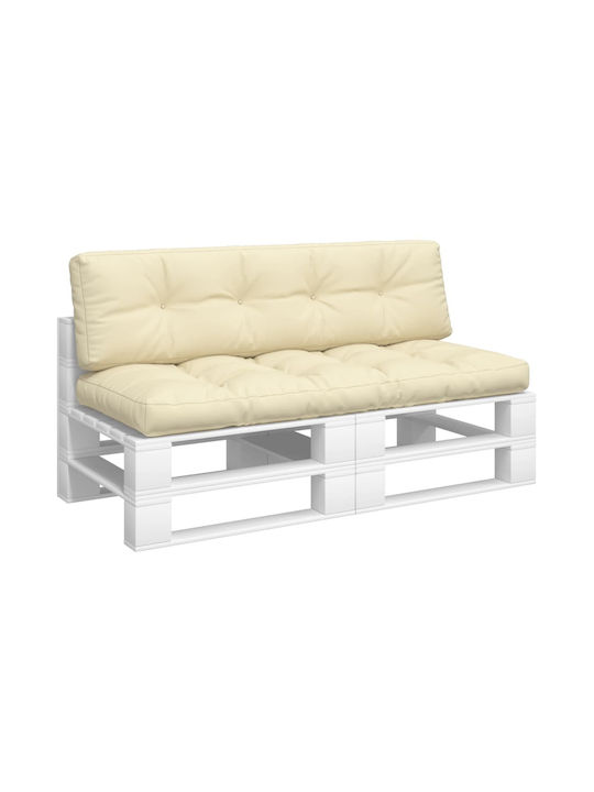 vidaXL Wasserdichtes Sitzbank-Kissen mit Rückenlehne Beige 2 Stück