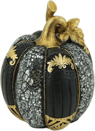 Karvounis Decorative Pumpkin Polyresin Black - Gold - Silver 15x15x18.5cm