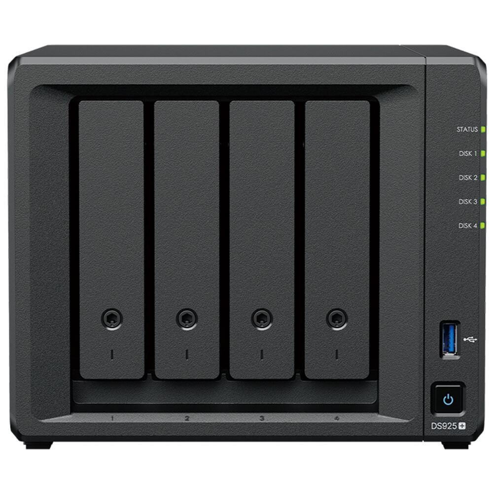 Synology DiskStation NAS Tower με 4 θέσεις για HDD/M.2/SSD και 2 θύρες Ethernet (DS925+)