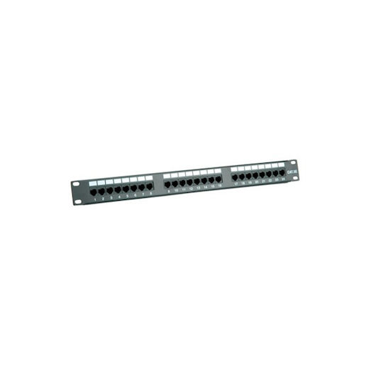 Value Patch Panel για Rack 1U 19" 24 Θυρών cat5e Μαύρο