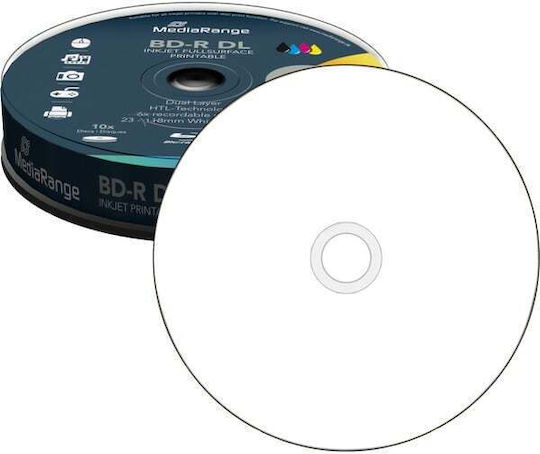 MediaRange Εγγράψιμα BD-R 6x Dual Layer Printable 50GB Cake Box 10τμχ