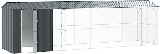 Vidaxl Κλουβί Πουλιών Πρόσθετο Ανθρακί 210x838x247 Εκ Χάλυβας Γκρι