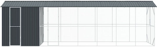 Vidaxl Κλουβί Πουλιών Πρόσθετο Ανθρακί 210x838x247 Εκ Χάλυβας Γκρι