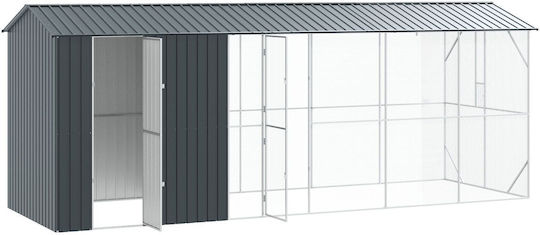 Vidaxl Bird Aviary Extension Anthracite 210x640x247 cm Steel Grey
