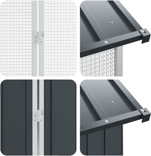 Vidaxl Bird Aviary Extension Anthracite 210x640x247 cm Steel Grey