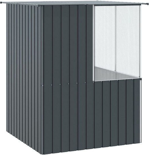 Vidaxl Клетка за птици Антрацит 215x78x200 см Галванизирана стомана Сива