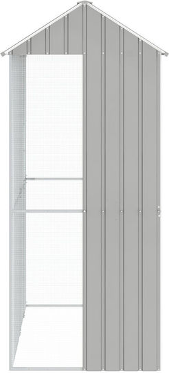 Vidaxl Bird Cage Grey 215x110x247 cm Steel Grey