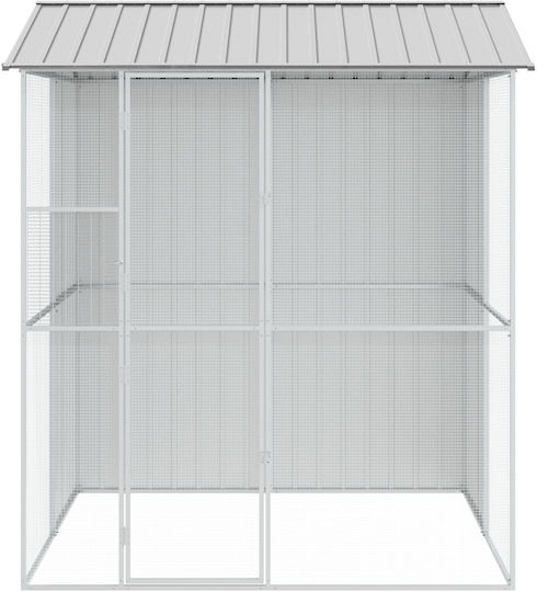 Vidaxl Κλουβί Πουλιών Γκρι 215x210x247 Εκ Χάλυβας Γκρι