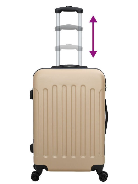 vidaXL Valize De Călătorie Sigure Șampanie Cu 4 Roți Set 3 Buc