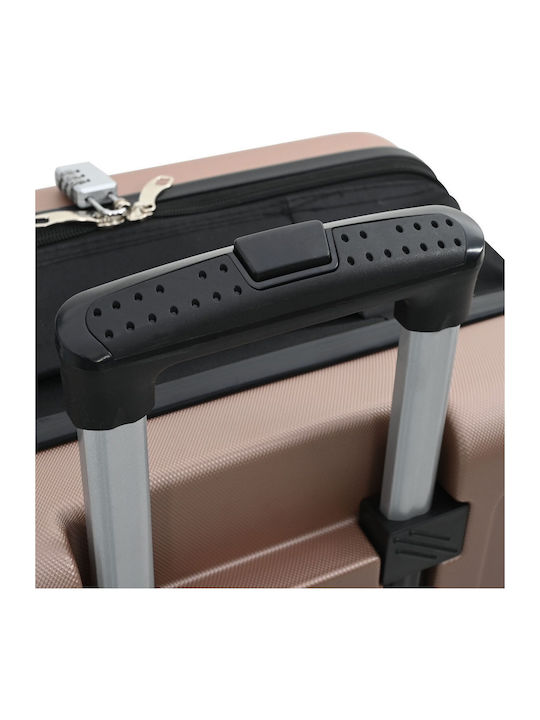 vidaXL Medium Hard Pink Gold Suitcase With 4 Wheels Height 66cm