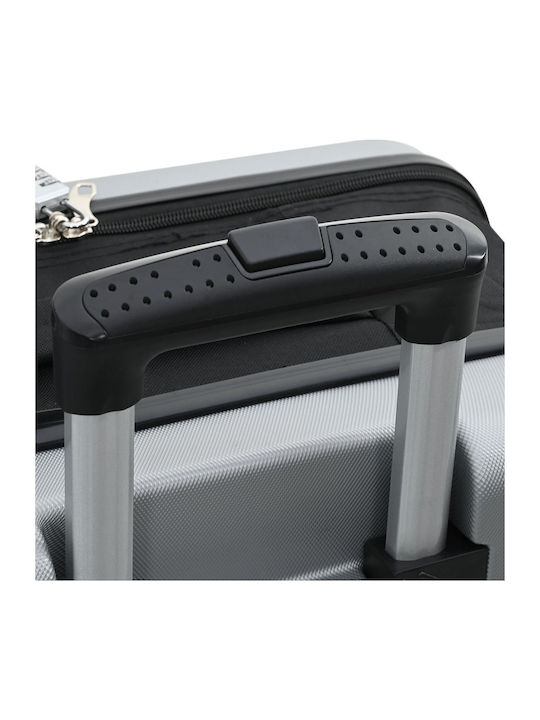 vidaXL Mittlere Hartkoffer Silber mit 4 Räder Höhe 66cm