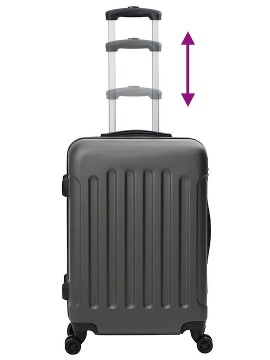 vidaXL Hard Travel Suitcases Dark Gray with 4 Wheels Set of 3 Pieces