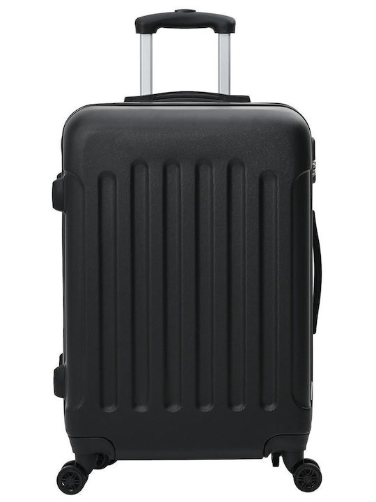 vidaXL Hard Black Suitcases With 4 Wheels Set 3pcs