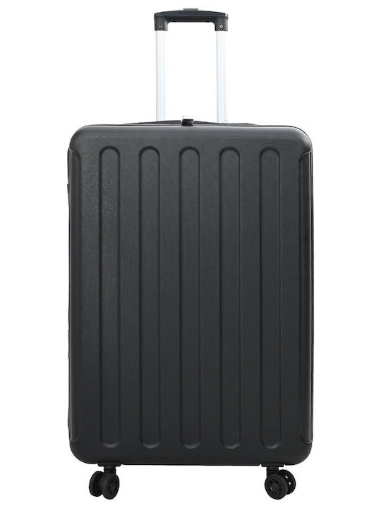 vidaXL Valiză Mare De Călătorie Dură Neagră Cu 4 Roți Înălțime 76 Cm