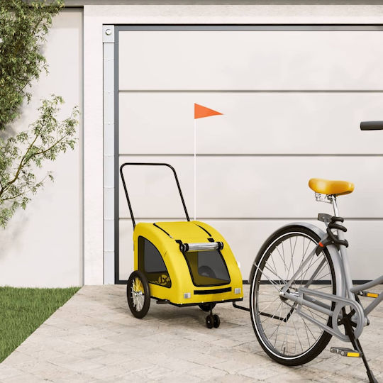 vidaXL Remorcă bicicletă pentru transport câine până la 45kg Galben