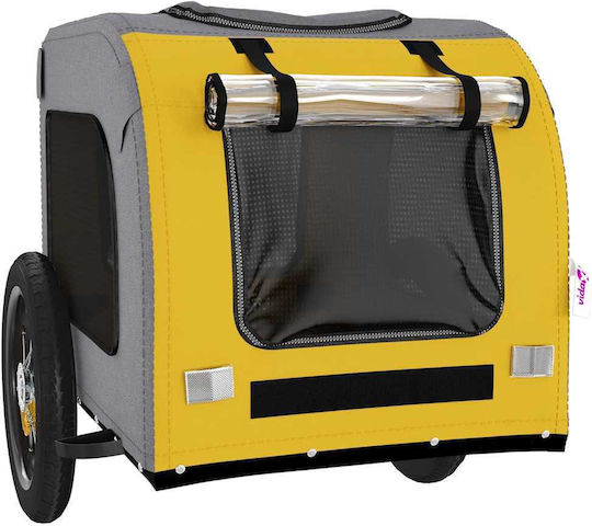 vidaXL Dog Carrying Yellow Bicycle Trailer for 30kg Pets