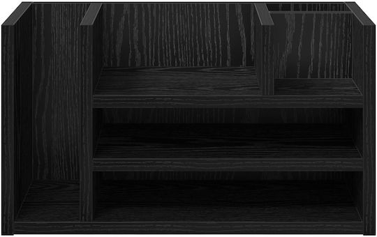 Black Oak Desk Organizer 44.5x24x25 cm Wood