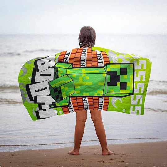 Minecraft Prosoape de plajă pentru copii Verde 140x70cm