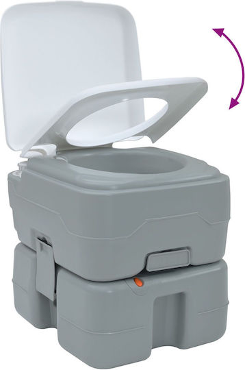 vidaxl Portable Camping Toilet Grey 10L Fresh Water 20L Waste Tank