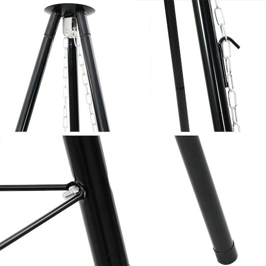 Vidaxl Cooking Tripod Grill Grate Fire Pan 170 cm Black
