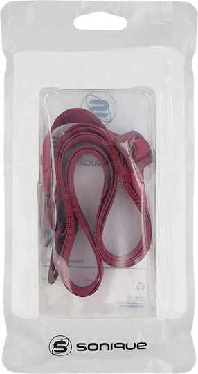 Silicone Case Strap Sonique Armor Clear Apple iPhone 16e Bordeaux