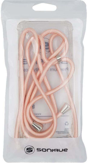 Sonique Armor Clear Silicone Case with Cord for Xiaomi Poco X7 Pro 5G Pink Satin