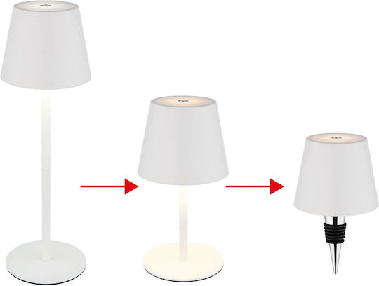 Globo Lighting Metallisches Tischlampen LED mit Weißem Hut und Basis
