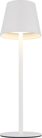 Globo Lighting Metallisches Tischlampen LED mit Weißem Hut und Basis