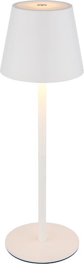 Globo Lighting Metallisches Tischlampen LED mit Weißem Hut und Basis