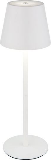 Globo Lighting Metallisches Tischlampen LED mit Weißem Hut und Basis