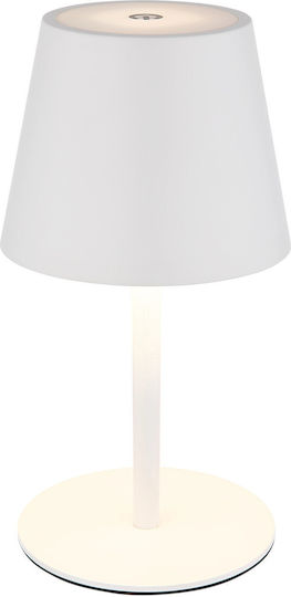 Globo Lighting Metallisches Tischlampen LED mit Weißem Hut und Basis