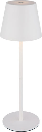 Globo Lighting Metallisches Tischlampen LED mit Weißem Hut und Basis