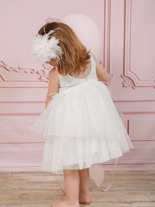 Bambolino Vintage Soul White Baptism Dress Made of Tulle